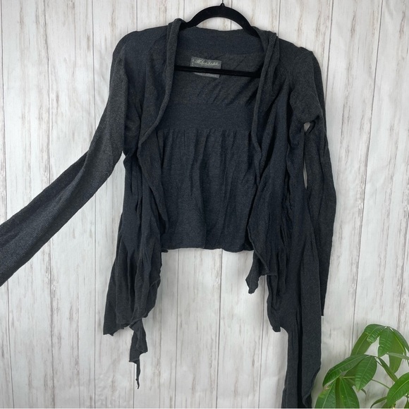 All Saints Spitafield gray waterfall layered cardigan 10 - Picture 1 of 7